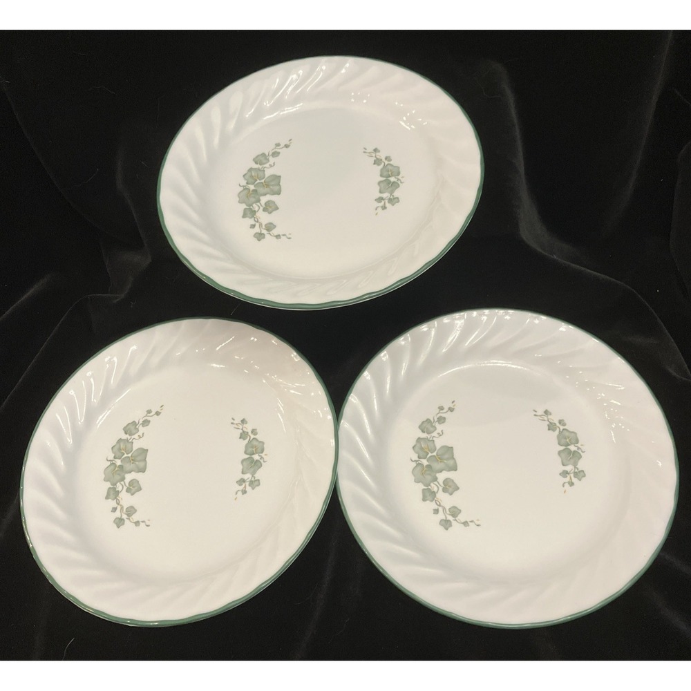 Set Of 3 Corelle CALLAWAY IVY Swirl Pattern 7 1/4" Dessert Salad Bread Plates